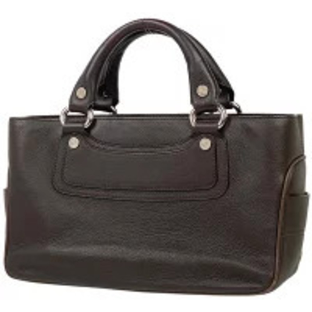 Celine Boogie Bag Blazon Tote Handbag Leather Brown